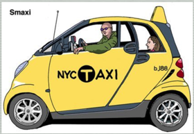 SMAXI: A Smart Car enlarged elevator-shoe style, that offers a space for backseat passengers. SMAXI: A Smart Car enlarged elevator-shoe style, that offers a space for backseat passengers.